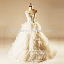 Cake Wedding Dress 3D Flowers Ball Gown Luxury Heavy Beading Wedding Dress